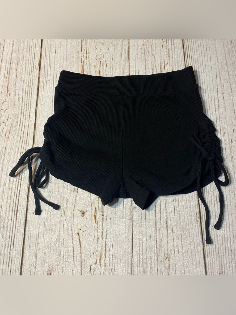 H&M Divided Side tie Micro Black Booty Shorts Size Medium